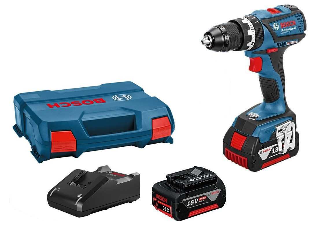 BOSCH GSB 18 V-EC Professional příklepová aku vrtačka 18V LiIon 2x5Ah 06019E9120