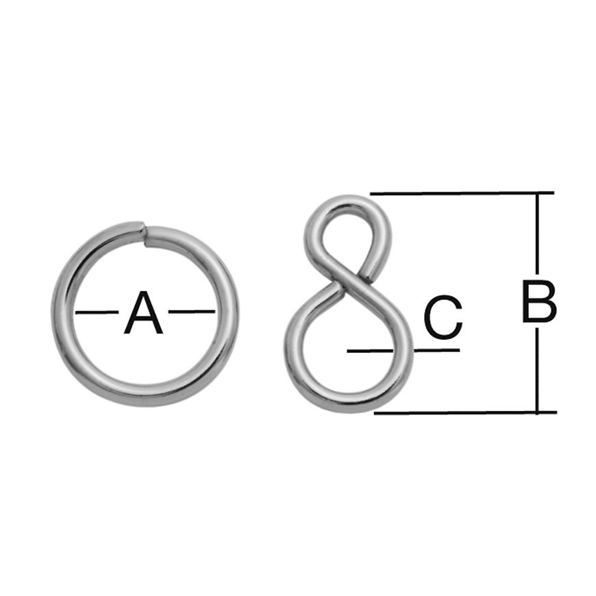 S-hák + kroužek 30 x 20 x 3 nikl Vormann