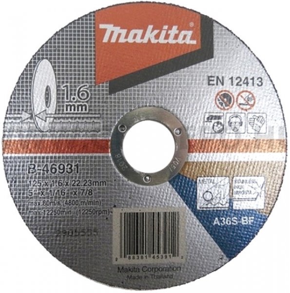 MAKITA B-46931 řezný kotouč 125x1.6x22 mm na ocel a nerez