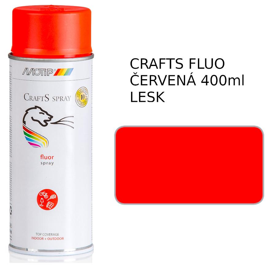 Sprej Crafts fluorescenční červená 400ml Motip