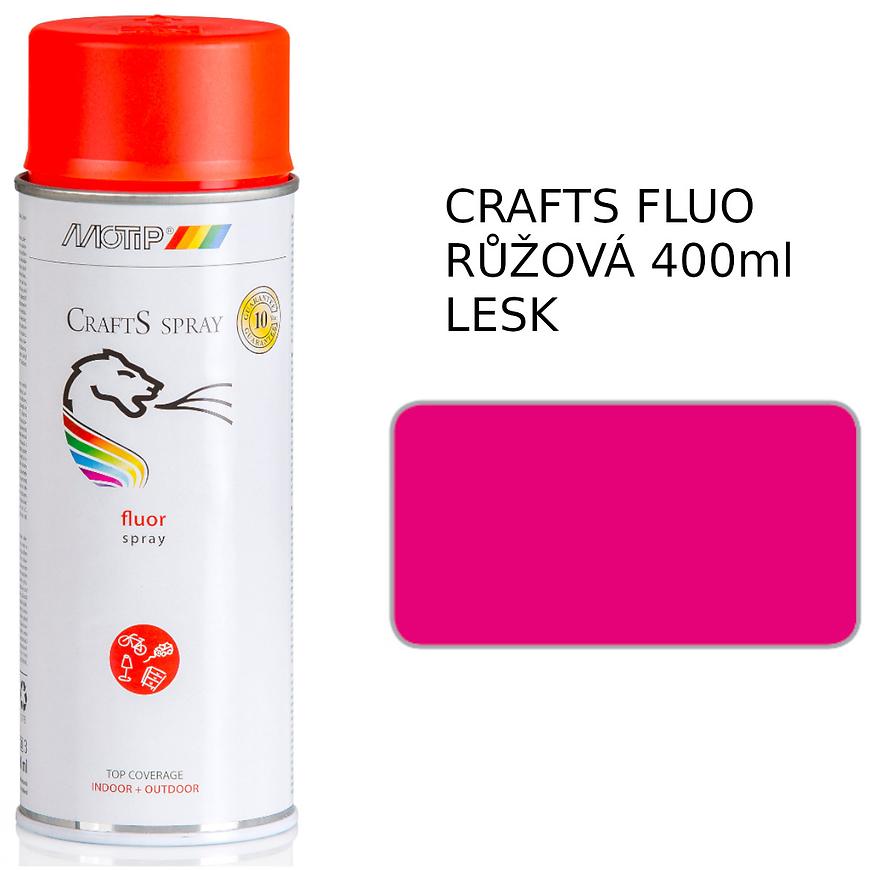 Sprej Crafts fluorescenční růžový 400ml Motip