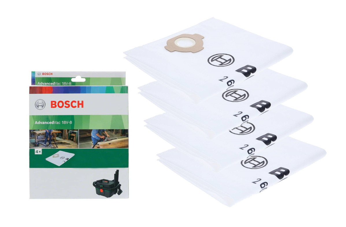 BOSCH 2609256F67 netkané filtrační sáčky 4ks pro AdvancedVac 18V-8