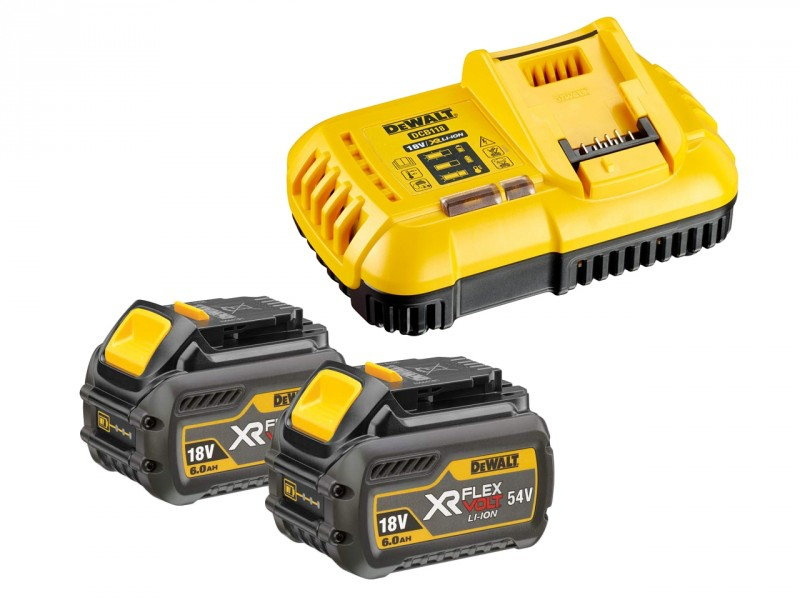 DeWALT DCB118T2 2x akumulátor XR FLEXVOLT 18/54V 2/6Ah LiIon + nabíječka - ORIGINÁL