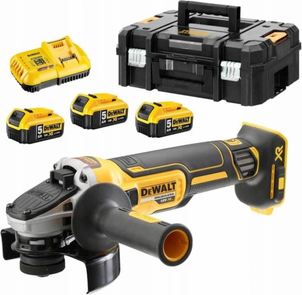 DeWALT DCG405P3 bezuhlíková aku úhlová bruska 125mm 18V