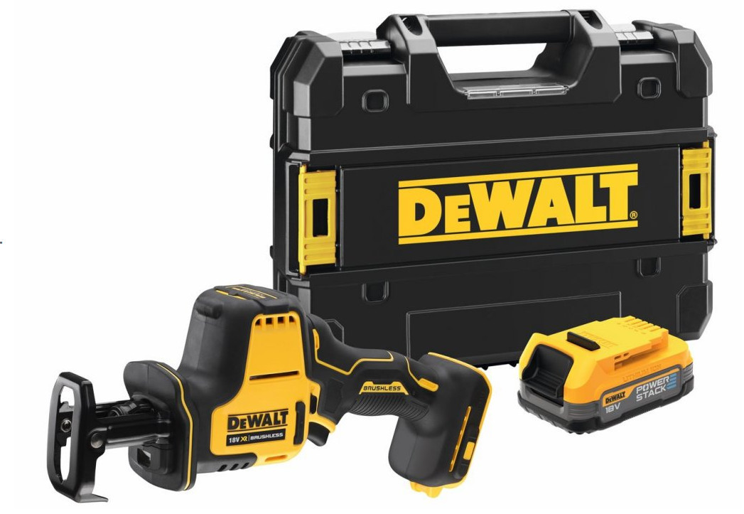 DeWALT DCS369E1T bezuhlíková aku pila ocaska XR POWERSTACK LiIon 18V 1x1