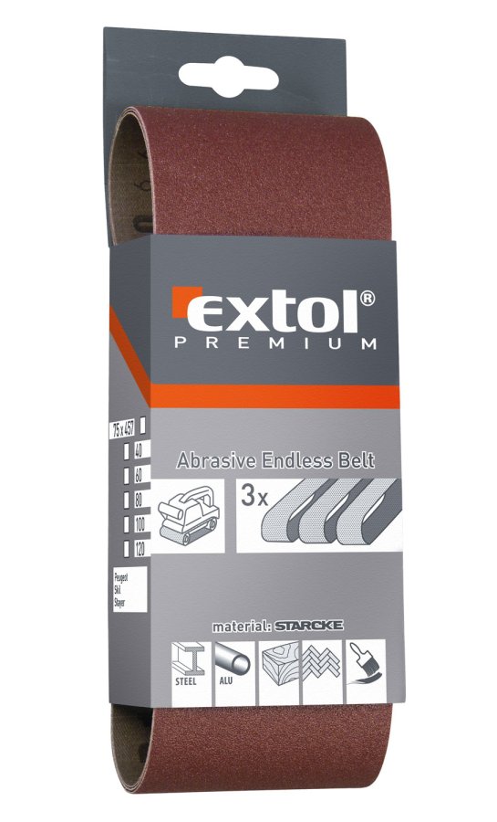 EXTOL PREMIUM 8803504 pás nekonečný brusný 75x457mm P40