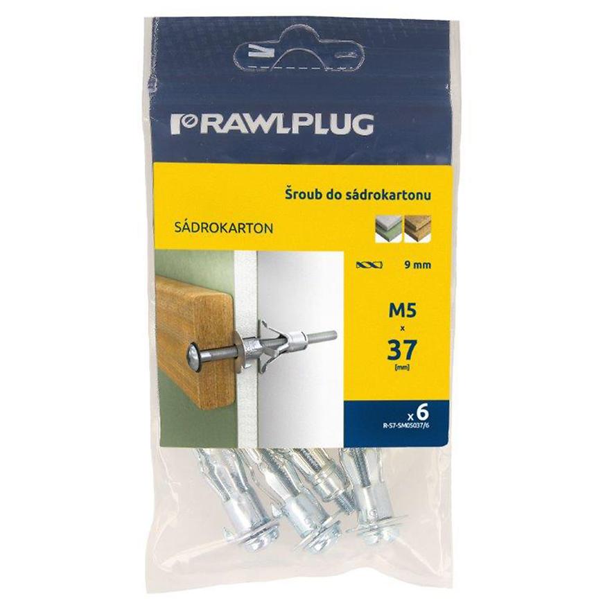 Kotva do sádrokartonu SM 10 se šroubem M5x37 mm (6 ks) Rawlplug