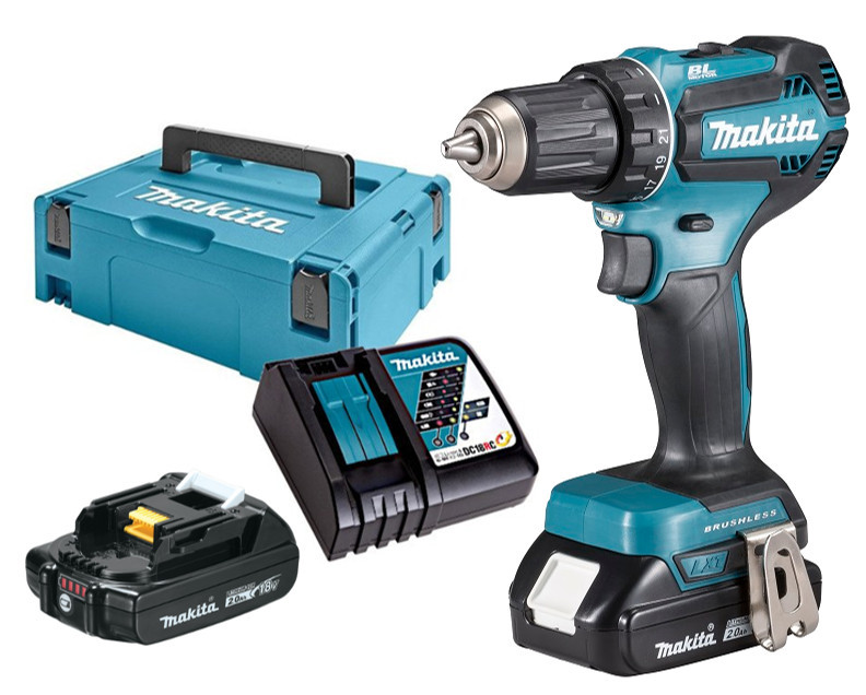 MAKITA DDF485RAJ bezuhlíkový aku vrtací šroubovák LXT LiIon 18V 2x 2.0Ah