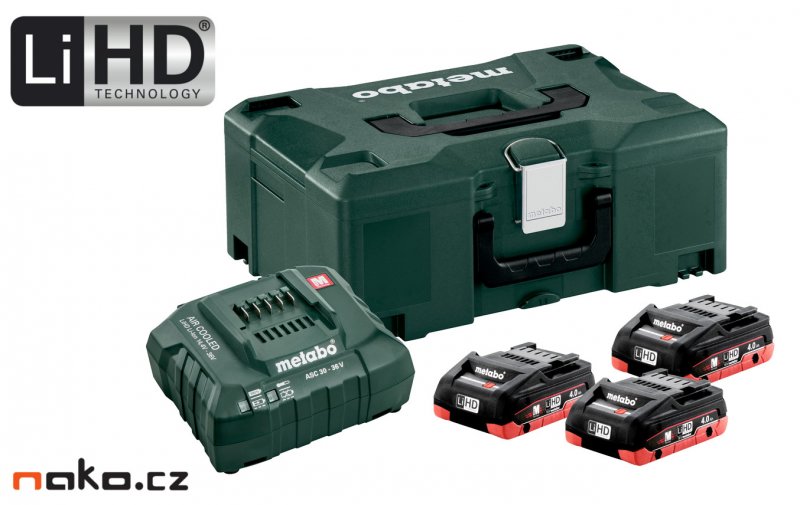 METABO Basic Set 18V LiHD (akumulátor 3x4.0Ah+nabíječka ASC 30-36+MetaLock II) 685133