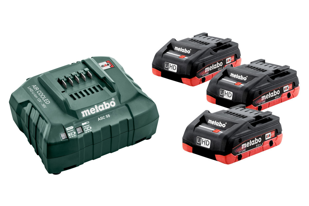 METABO Basic Set 18V LiHD (akumulátor 3x4.0Ah+nabíječka ASC 55) 685132000