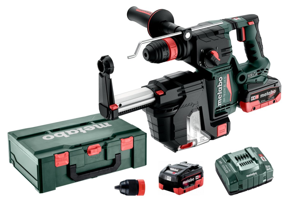 METABO KH 18 LTX BL 24 Q Set ISA aku kombinované kladivo 18V 2x5