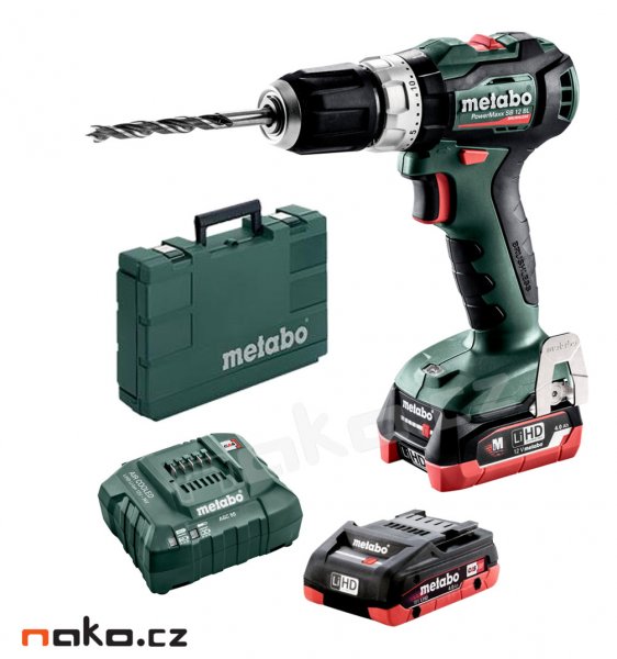 METABO PowerMaxx SB 12 BL příklepová aku vrtačka LiIon 2x4Ah 601077800