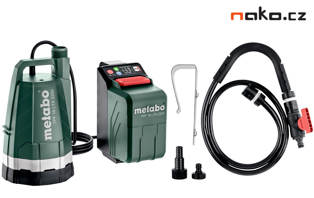 METABO TPF 18 LTX 2200 ponorné AKU čerpadlo do nádrží a bazénů 601729850