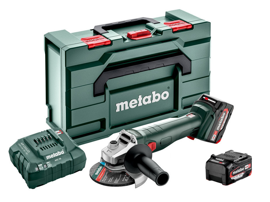 METABO W 18 L 9-125 aku úhlová bruska 18V LiIon 2x4Ah Metabox 602247510