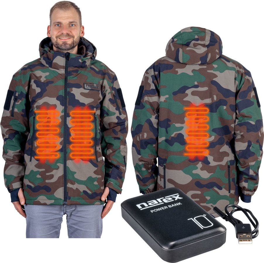 NAREX Camouflage CHJ-L SET vyhřívaná bunda + powerbanka PWB 10