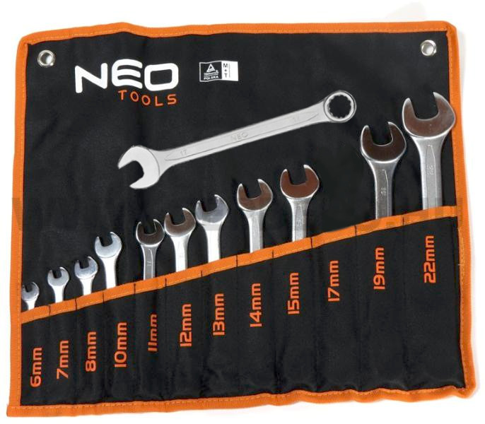 NEO TOOLS sada očkoplochých klíčů 6-22mm