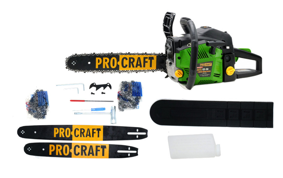 PROCRAFT GS-50/2 benzínová motorová řetězová pila 40+45cm