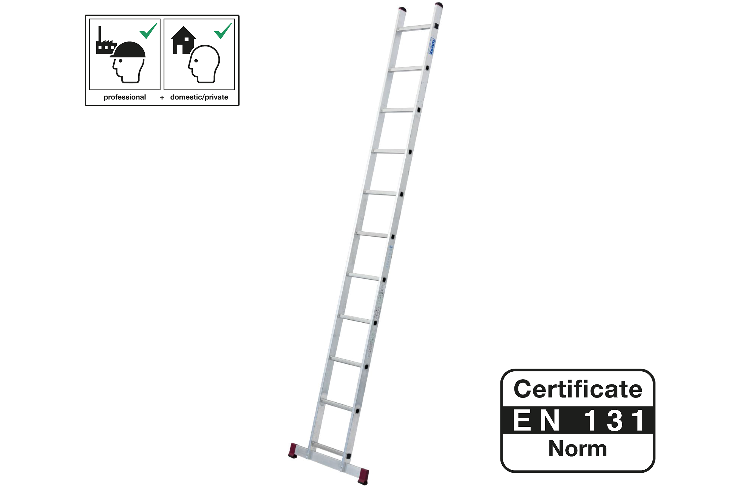 PROTECO 10.66-1-11-KR žebřík opěrný hliníkový 11 příček 310cm se stabilizátorem PROTECO