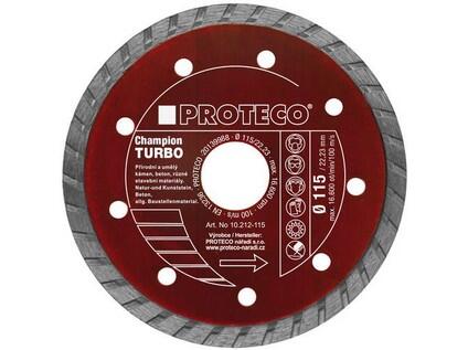 PROTECO 212-115 kotouč dia 115 mm celistvý segment TURBO CHAMPION kámen