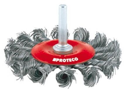 PROTECO 2362-075 kartáč okružní copánkový 75mm stopka Fe 0.5 mm PROTECO