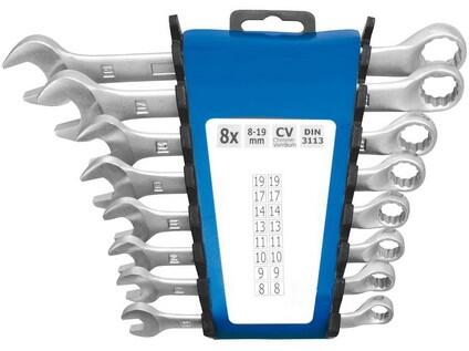 PROTECO 278.608M sada klíčů očkoplochých vyhnutých 8 dílů 8-19mm na držáku PROTECO