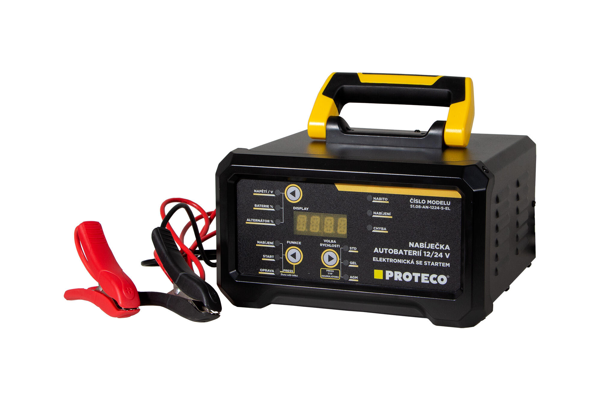 PROTECO 51.08-AN-1224-S-EL nabíječka autobaterií MAX-15 230V 12/24V elektronická se startem PROTECO