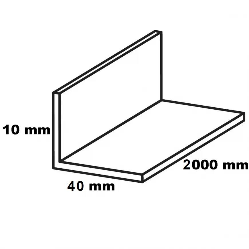 Profil uholníkový PVC cerny lesk 10x40x2000 Baumax