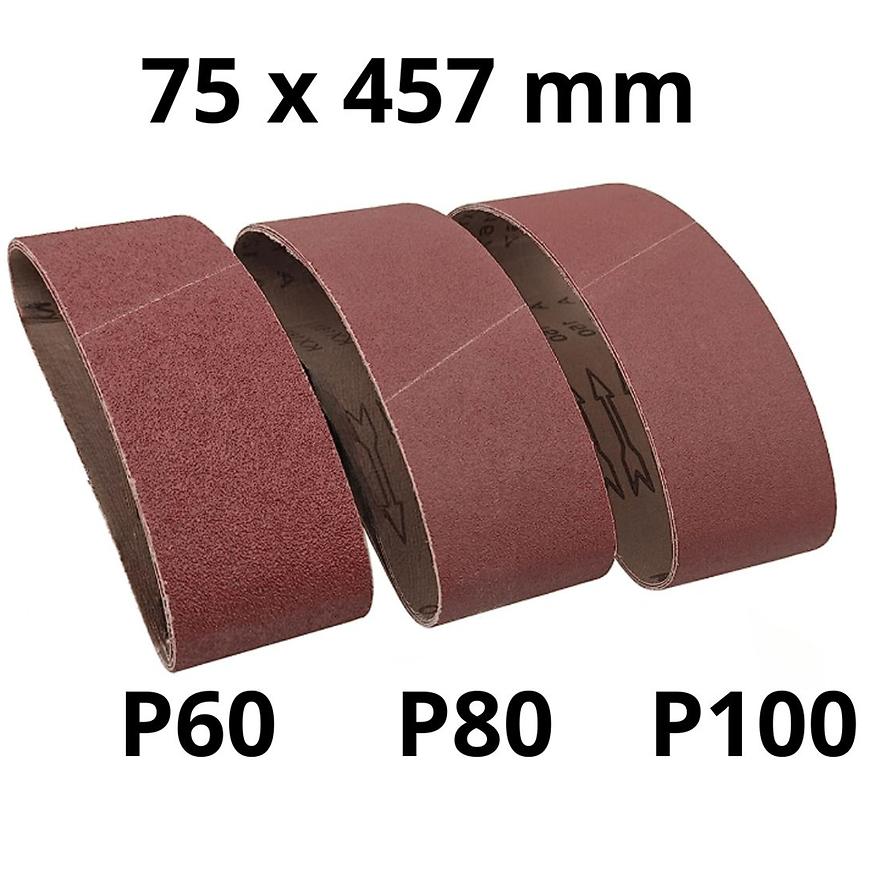 Sada brusných pásů 75x457 mm 3 ks Asist