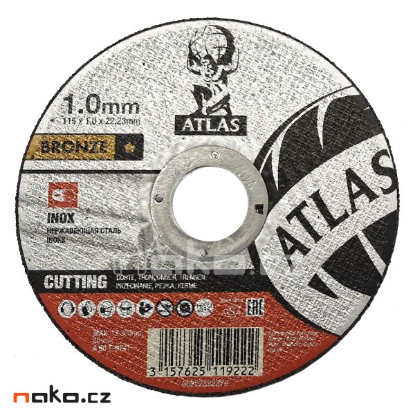 ATLAS 115x1.0 A60T BF41 řezný kotouč na nerez a ocel 66252828872