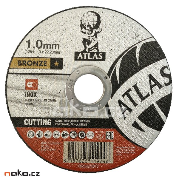 ATLAS 125x1.0 A60T BF41 řezný kotouč na nerez a ocel 66252828875