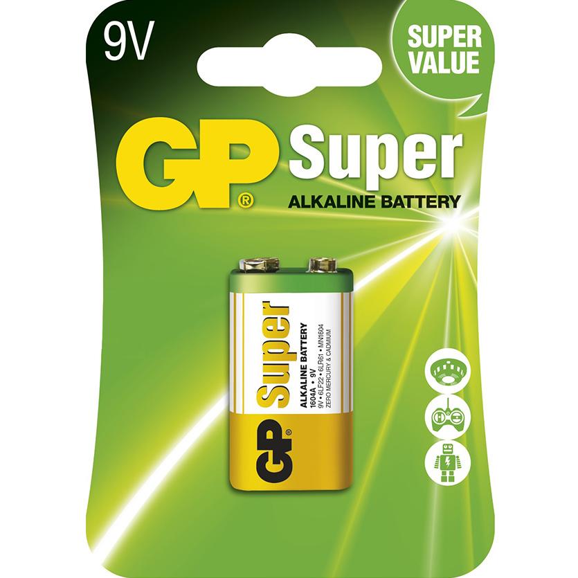 Alkalická baterie GP Super 9V (6LF22)