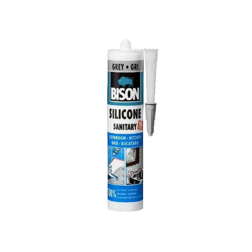 BISON SILICONE SANITARY ŠEDÝ 280 ml