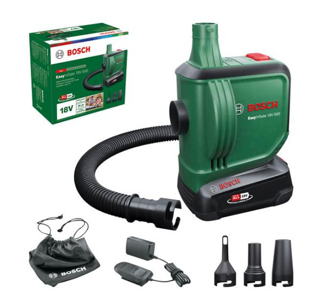 BOSCH EasyInflate 18V-500 aku vzduchová pumpa 0603947201 LiIon 1x2Ah PBA