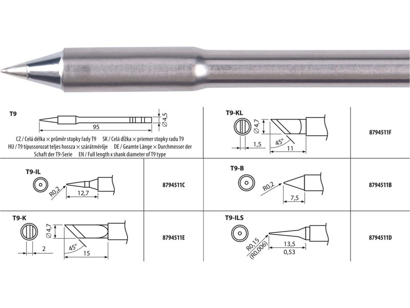 EXTOL INDUSTRIAL 8794511B hrot pájecí T9-B - 0