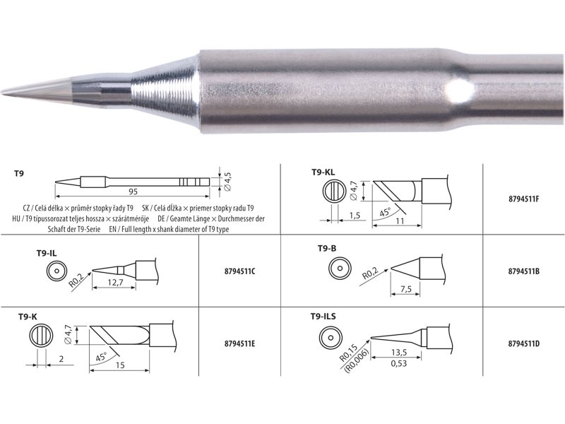 EXTOL INDUSTRIAL 8794511C hrot pájecí T9-IL - 0