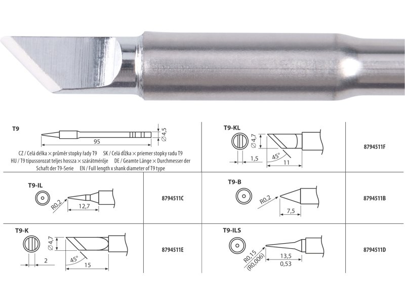 EXTOL INDUSTRIAL 8794511F hrot pájecí T9-KL - 4