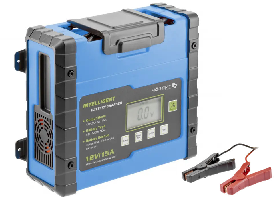 HOGERT HT8G613 elektronická nabíječka autobaterií 12V 15A