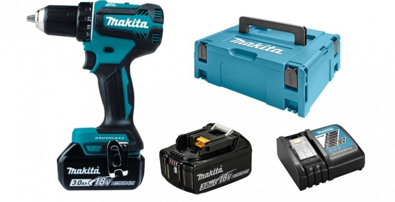 MAKITA DDF485RFJ bezuhlíkový aku vrtací šroubovák LiIon 18V 2x 3.0Ah systainer