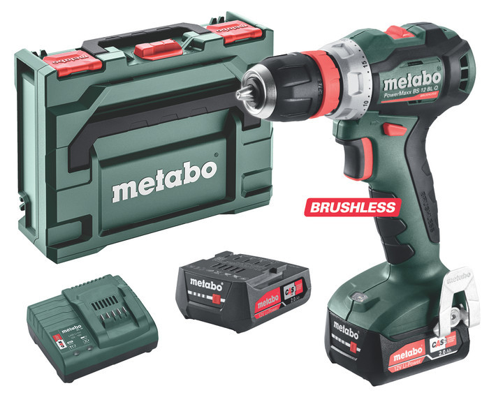 METABO PowerMaxx BS 12 BL Q bezuhlíková aku vrtačka LiIon 2x2Ah v metaBOXu 601045500