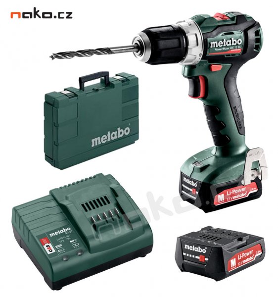 METABO PowerMaxx BS 12 BL aku vrtačka LiIon 2x2Ah 601038500